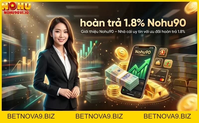 Hoàn trả 1.8% Nohu90 – Nhận ngay ưu đãi cashback siêu hời