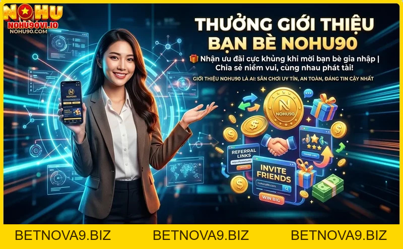 Thưởng giới thiệu bạn bè Nohu90 - Cơ hội nhận hoa hồng siêu hấp dẫn